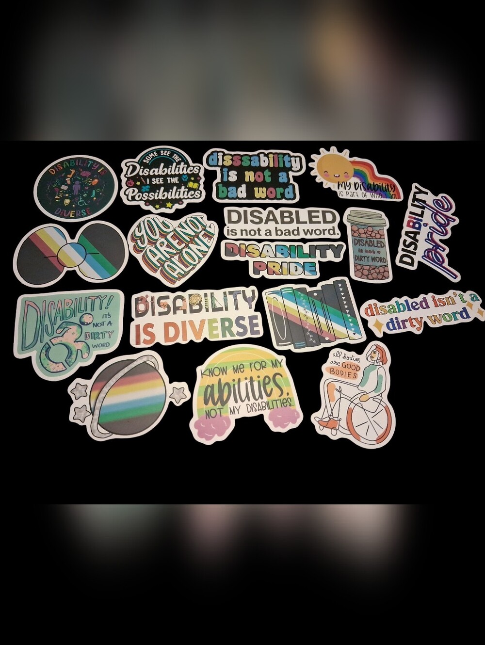 Disability Pride Sticker Sheet - Rainbow Empowerment Set